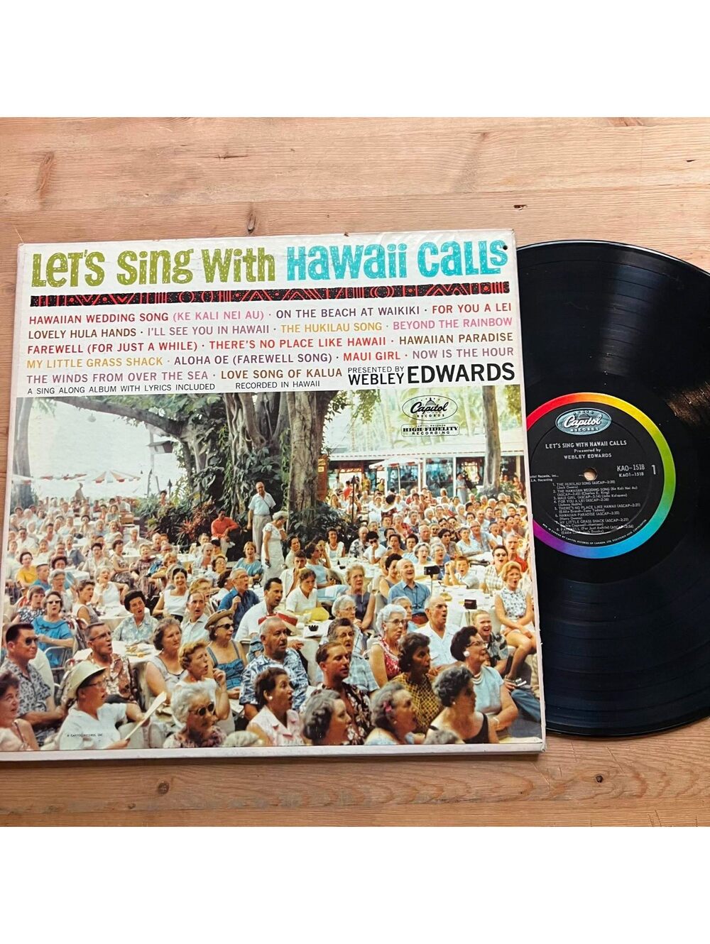 Webley Edwards - Let's sing with Hawaii Calls 33rpm VG+ VR26